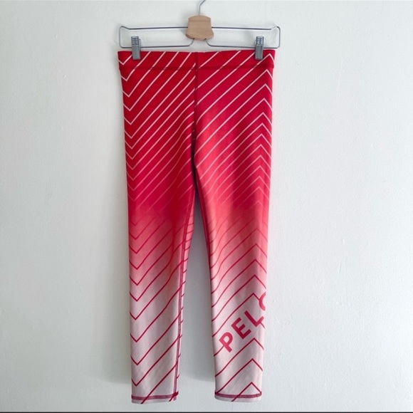 Terez Pants - Terez x Peloton Lightning Legging Chevron Striped Red White Ombre Size Small